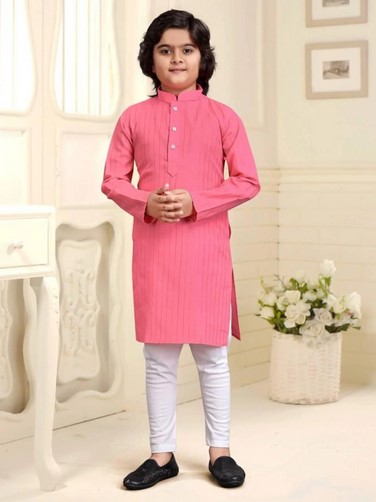 Cotton fabric kids kurta with payjama